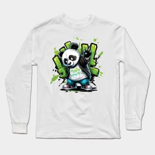 Panda Bear Pandamonium Long Sleeve T-Shirt